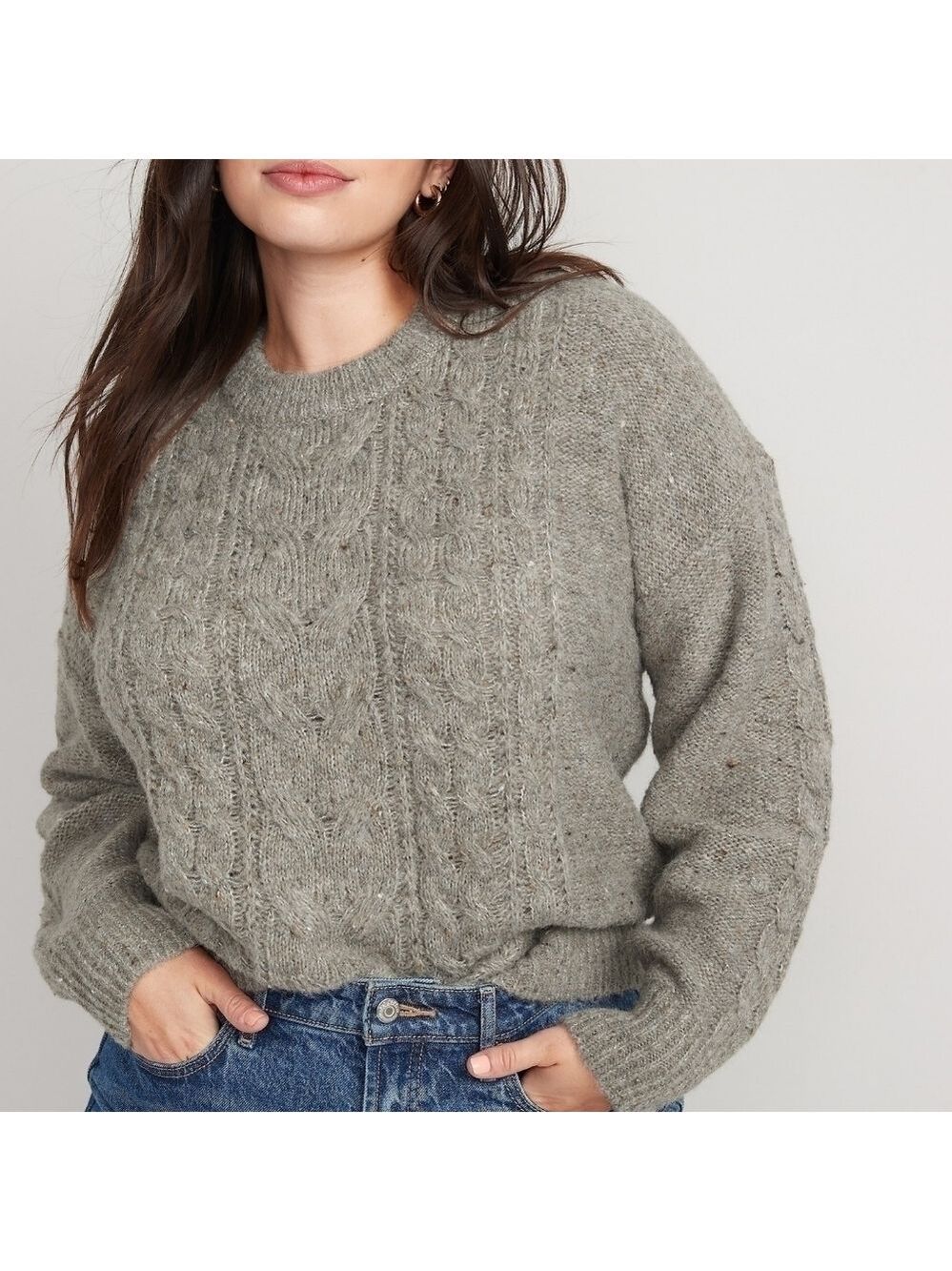 2X - Old Navy | Speckled Cable-Knit Sweater